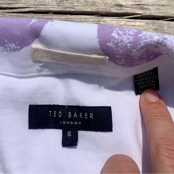 Ted Baker London Purple Dot Print Button-Up Shirt – Size 6 (Men’s L) - Picture 7 of 7